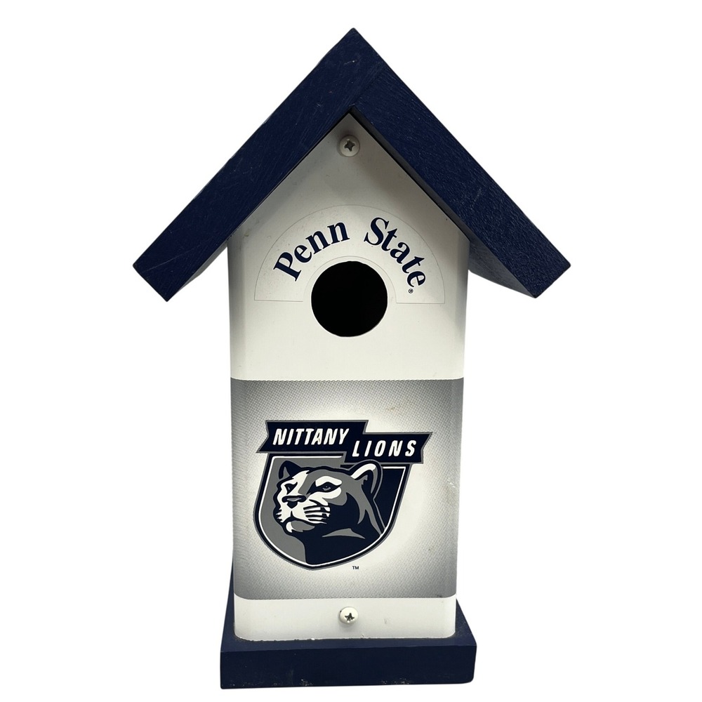 Penn State Nittany Lions NCAA Birdhouse OS Blue White Logo Garden Decor Fan Gift